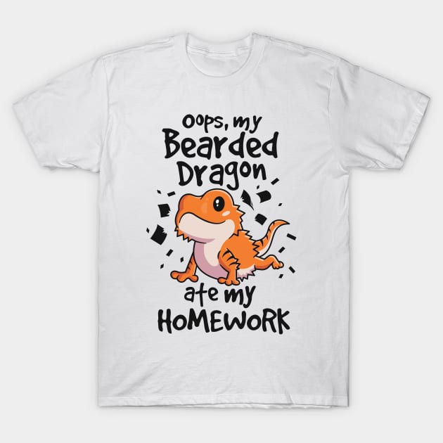 Bearded Dragon Shirt Beardie Ate My Homework Lizard Reptile T-Shirt by 14thFloorApparel